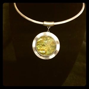 Unique checker style stone pendant